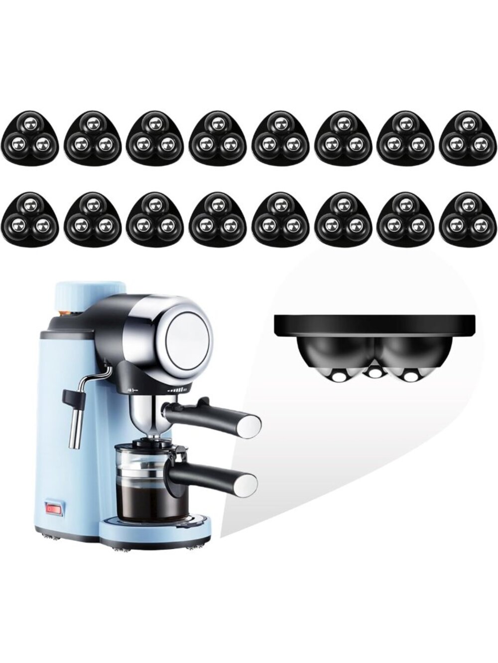 Self-Adhesive Furniture Sliders - 16 Pack Kitchen & Appliance Rollers for Easy